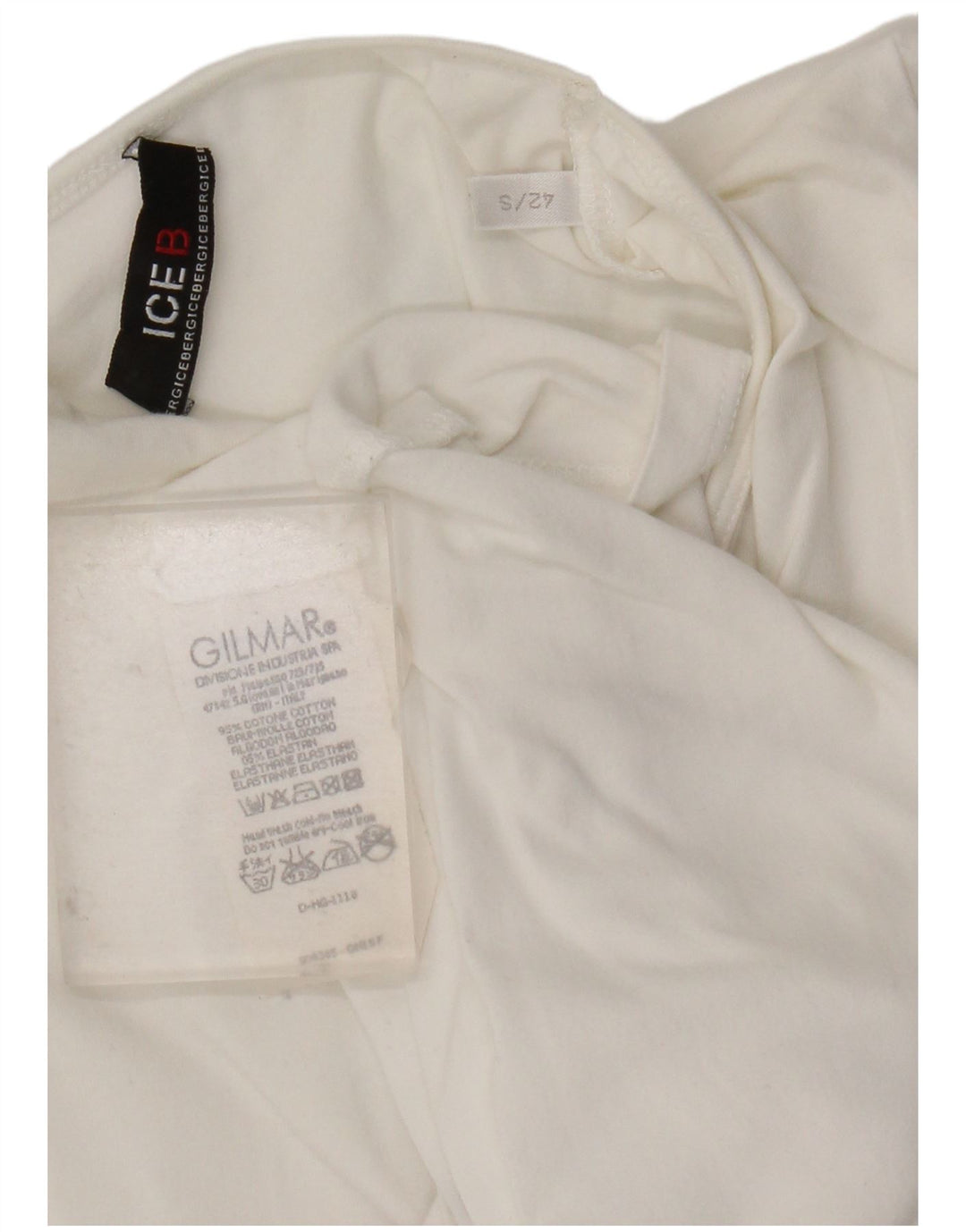 Iceberg Top gráfico para mujer de manga larga IT 42 Algodón floral blanco mediano
