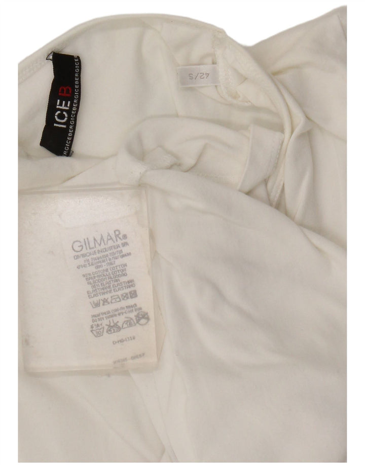 Iceberg Top gráfico para mujer de manga larga IT 42 Algodón floral blanco mediano