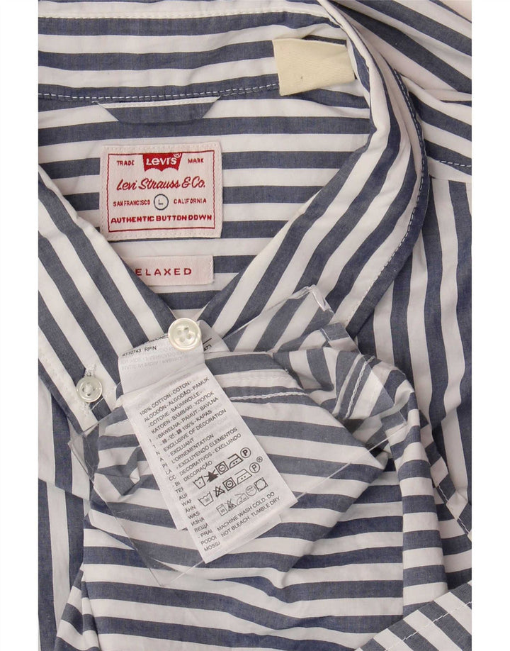 Levi's Camisa holgada de algodón con rayas diplomáticas en azul grande para hombre