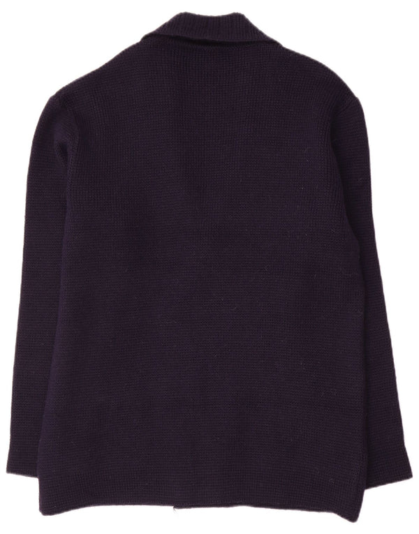 Settebello - Cárdigan para hombre de lana azul marino mediano