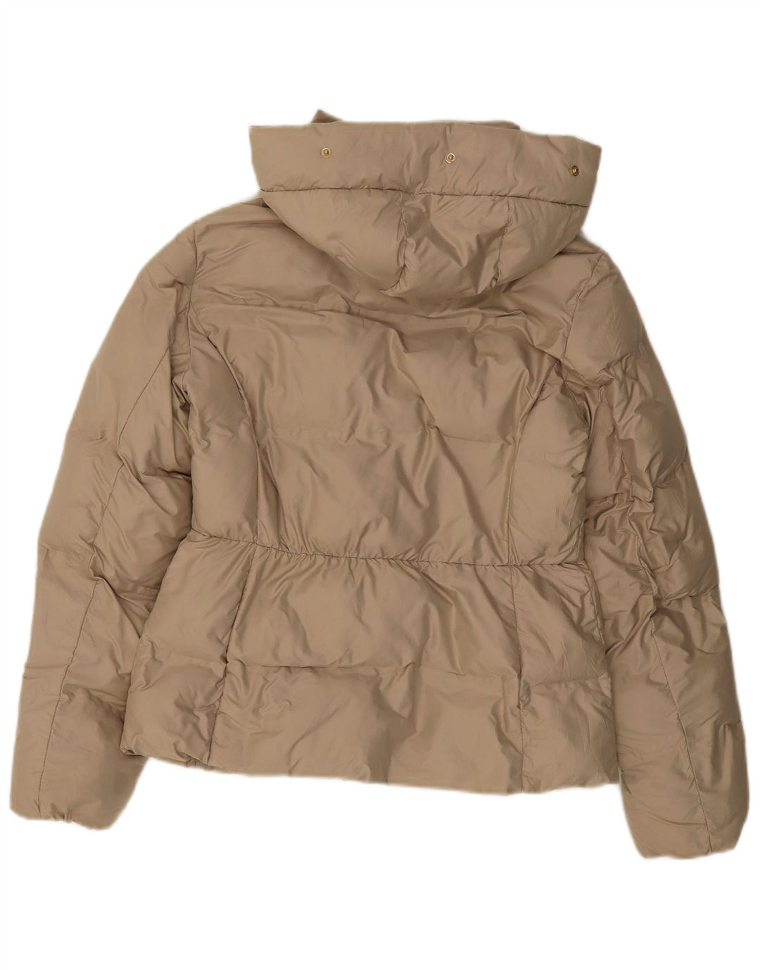 ZARA Mujer Chaqueta Acolchada Con Capucha ES 44 Medio Beige Poliéster