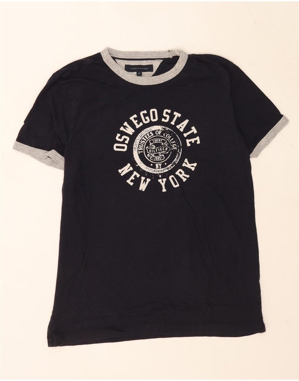 Tommy Hilfiger Camiseta gráfica para hombre Top Medium Azul marino Algodón