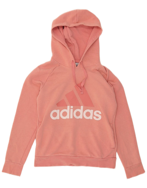 Adidas Sudadera con capucha gráfica para mujer UK 8/10 Small Pink Cotton