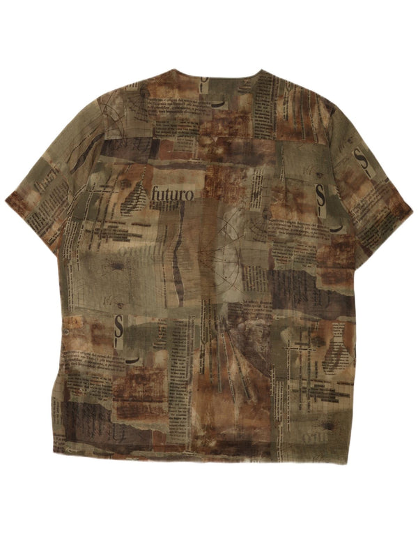 PENNY BLACK Blusa camisera con estampado abstracto para mujer UK 46 Large Khaki