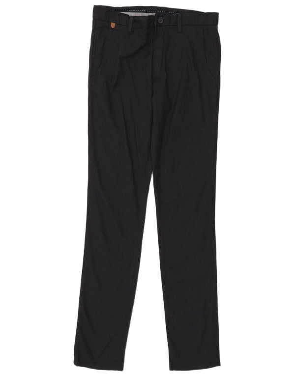 Zara Mens Slim Casual Trousers EU 38 Small W30 L34 Navy Blue Cotton