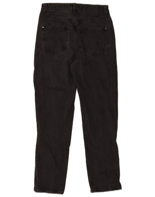 Zara Jeans Cónicos De Cintura Alta Para Mujer EU 38 Small W28 L27 Algodón Negro