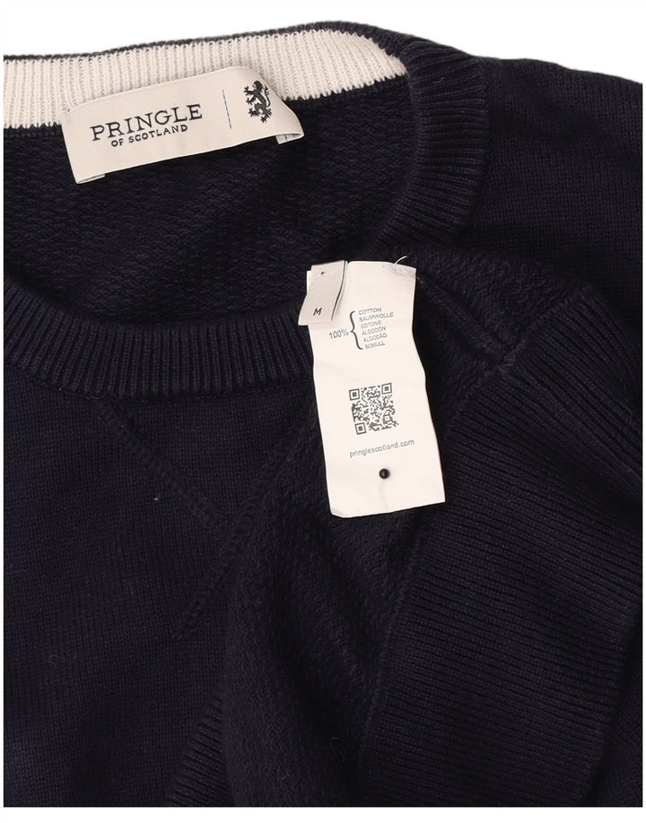Pringle - Jersey de cuello redondo para hombre, color azul marino mediano, algodón