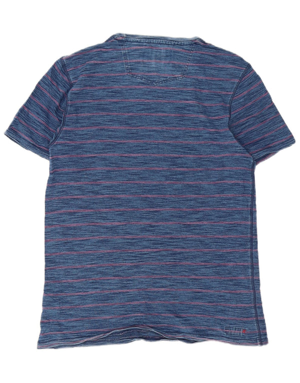 Camiseta de hombre Fat Face Top mediano de algodón con rayas diplomáticas en azul marino