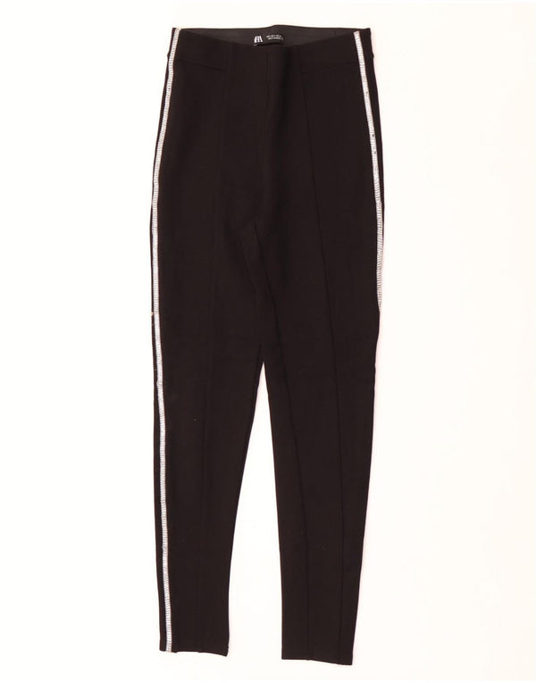 Zara Mujer Pantalones Casuales Pitillo Pequeños W26 L28 Negro