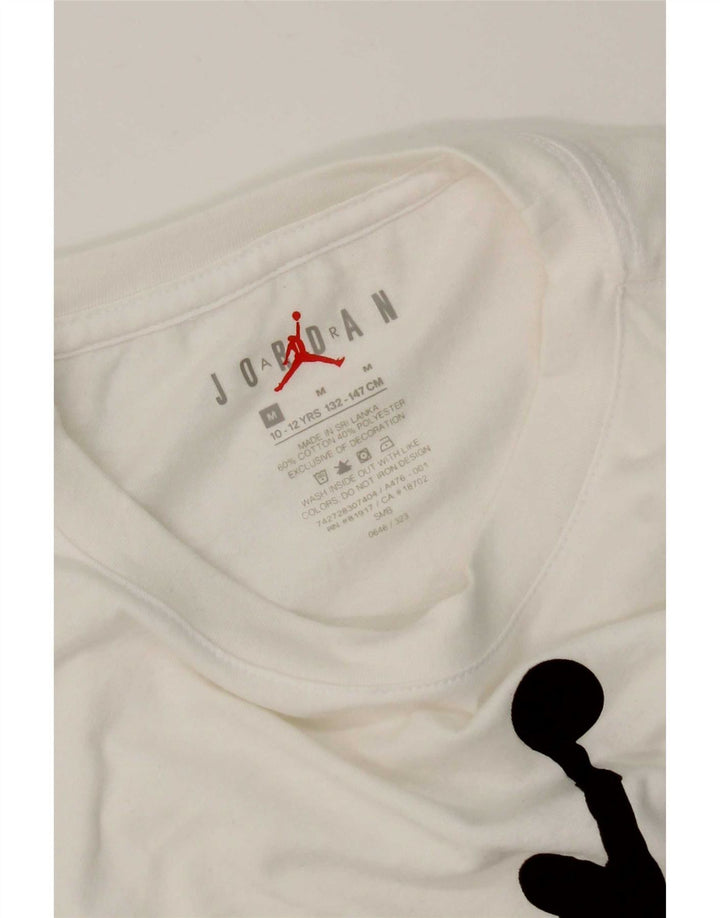 Jordan Boys Graphic Top manga larga 10-11 años mediano algodón blanco