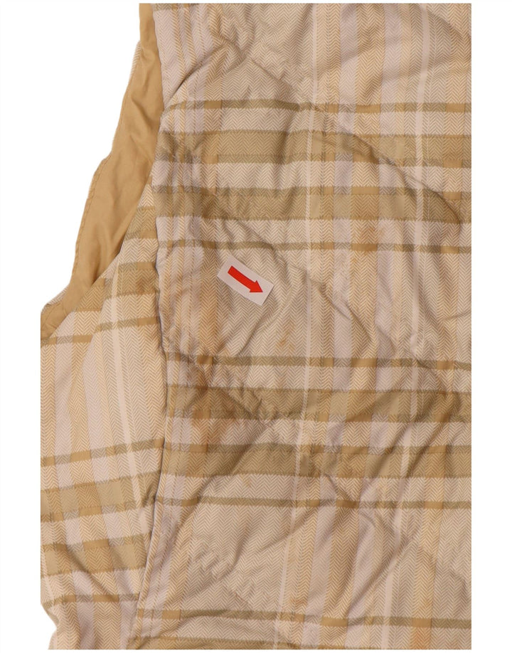 PATAGONIA Chaleco acolchado con capucha para mujer UK 6 XS Poliéster a cuadros beige