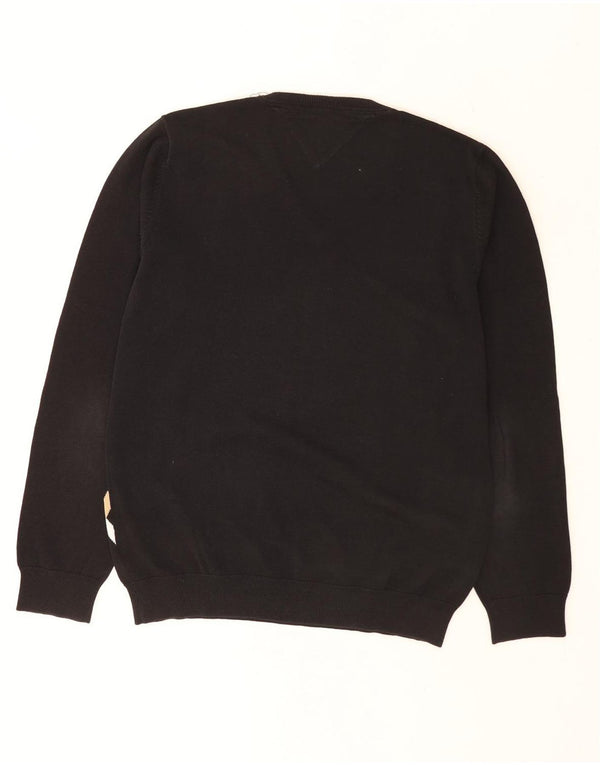 Tommy Hilfiger Suéter con Cuello en V para Hombre Medium Black Argyle/Diamond