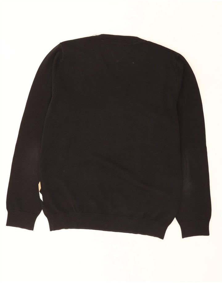 Tommy Hilfiger Suéter con Cuello en V para Hombre Medium Black Argyle/Diamond