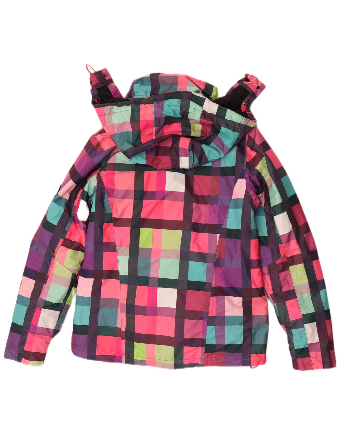 Maui and Sons Chaqueta impermeable con capucha para mujer UK 40 Mediana Cuadros multicolores