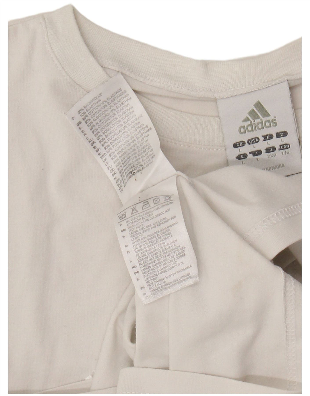 ADIDAS Camiseta para mujer Top UK 40 Grande Algodón blanco roto