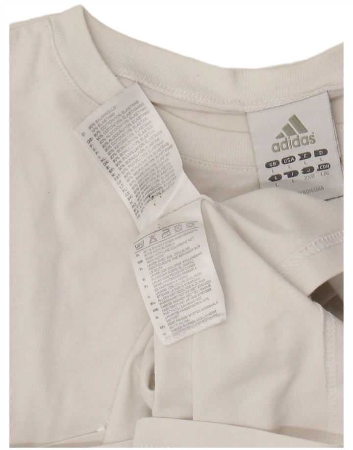 ADIDAS Camiseta para mujer Top UK 40 Grande Algodón blanco roto
