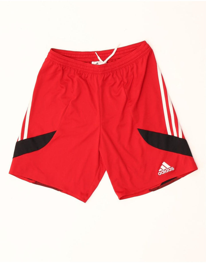 ADIDAS Mens Climalite Sport Shorts Pequeño Rojo Colorblock Poliéster