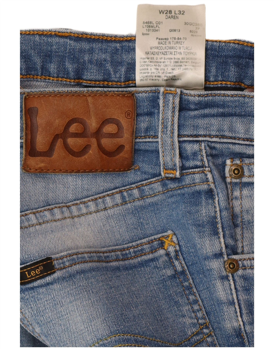 Vaqueros Lee Daren Straight para Mujer W28 L32 Algodón Azul