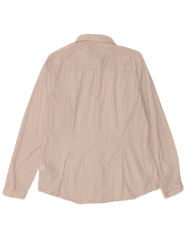 Tommy Hilfiger Camisa ajustada para mujer US 12 Grande Algodón a rayas blancas