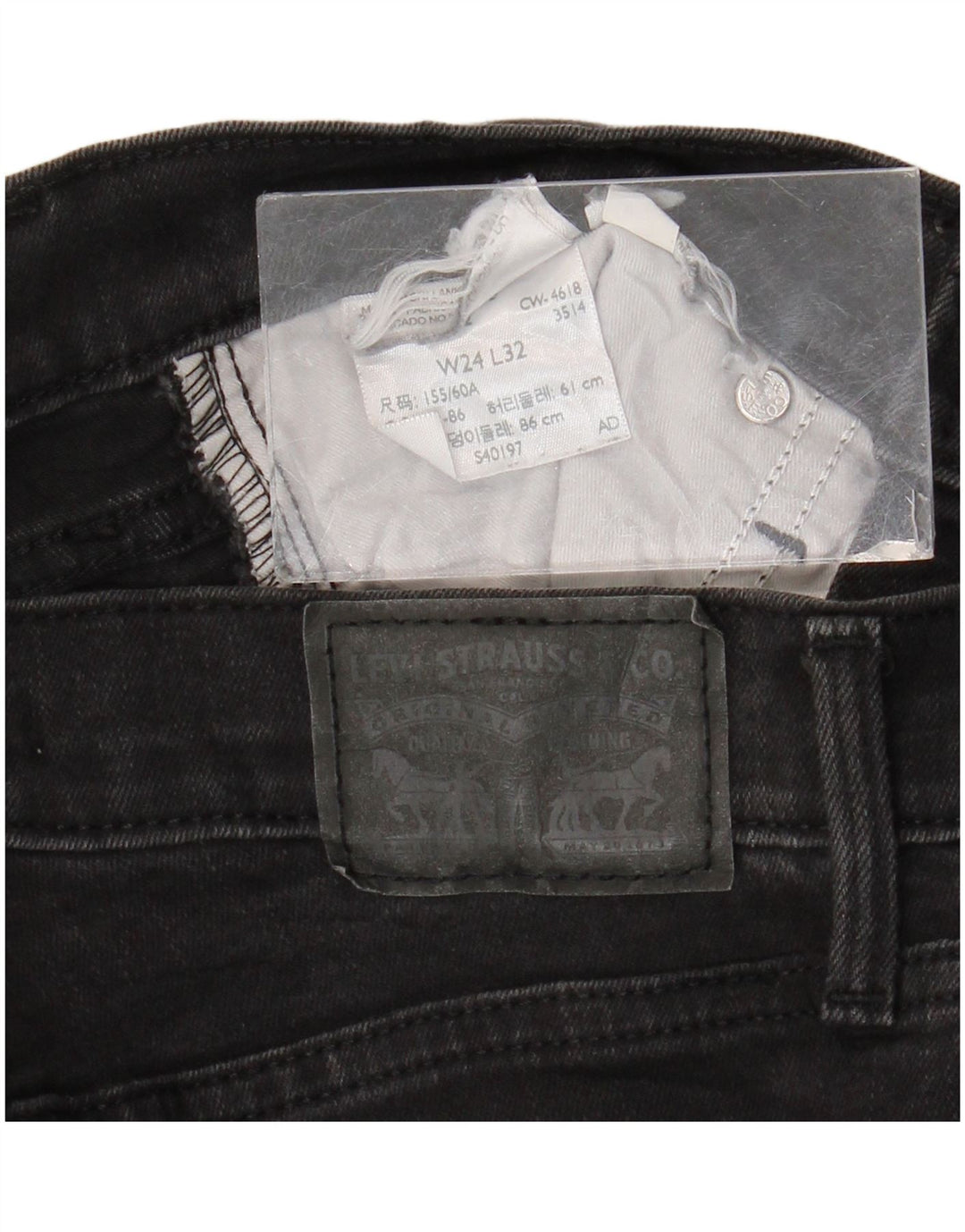 Vaqueros pitillo Levi's para mujer W24 L32 Negro