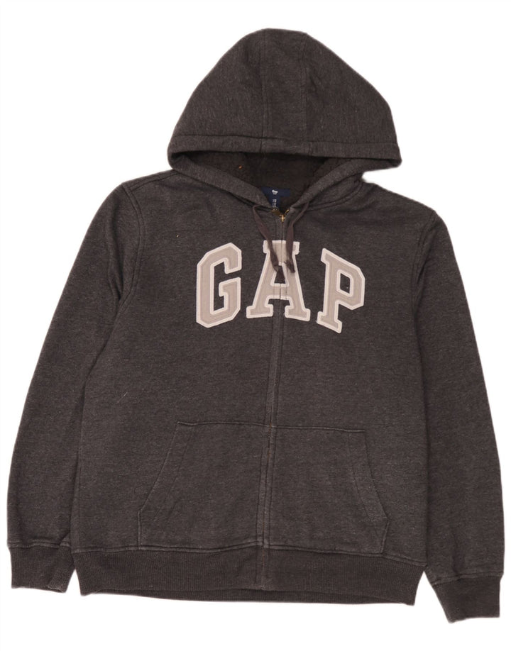 Gap Hombre Sudadera Con Capucha Y Cremallera Gráfica De Algodón Gris Medio
