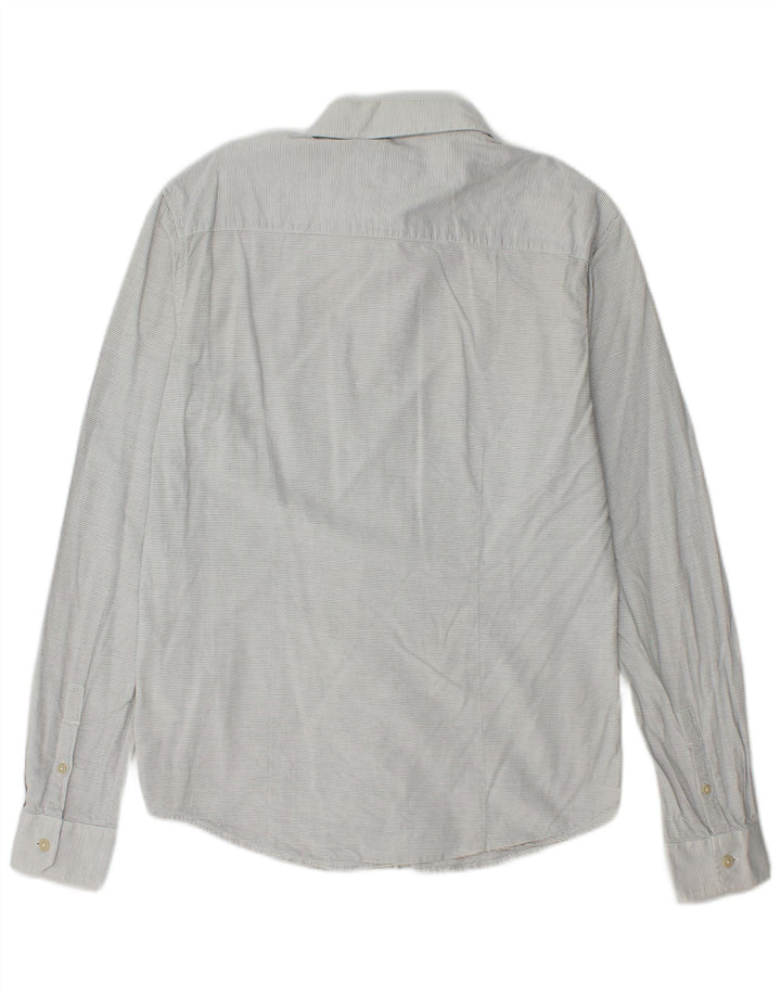Wrangler Camisa ajustada de algodón con rayas diplomáticas en gris medio para hombre