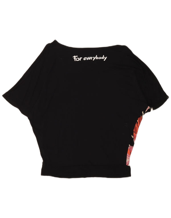 DESIGUAL Camiseta para mujer Top UK 44 Medium Black Floral