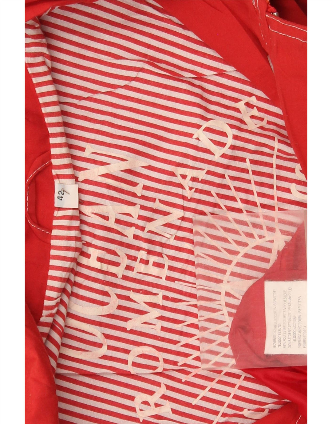 Vintage mujer yate chaqueta utilitaria de gran tamaño EU 42 rayas rojas grandes