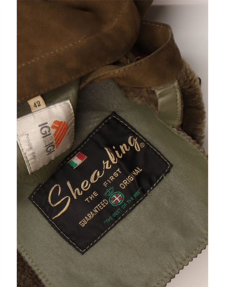 Igi & Abrigo de piel de oveja para mujer IT 42 Caqui medio