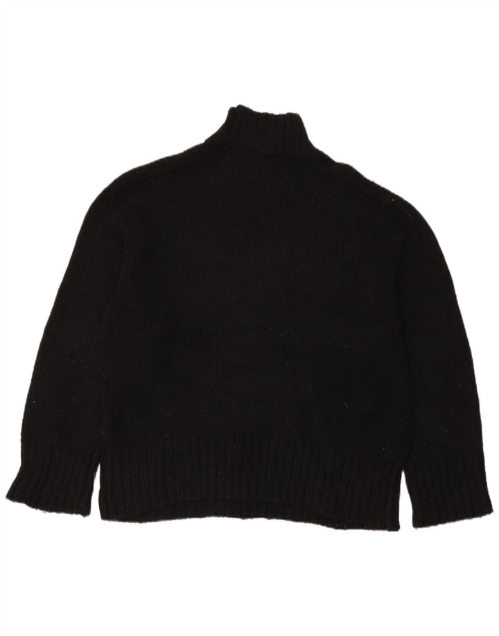 Zara Mujer Suéter De Cuello Alto De Gran Tamaño UK 46 Grande Negro