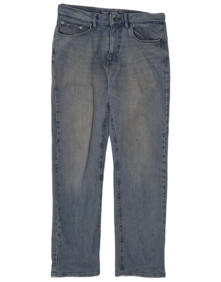 Marks & Spencer Jeans rectos para hombre W32 L29 Algodón azul