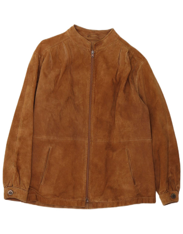 Chaqueta de ante vintage para mujer IT 42 Marrón medio