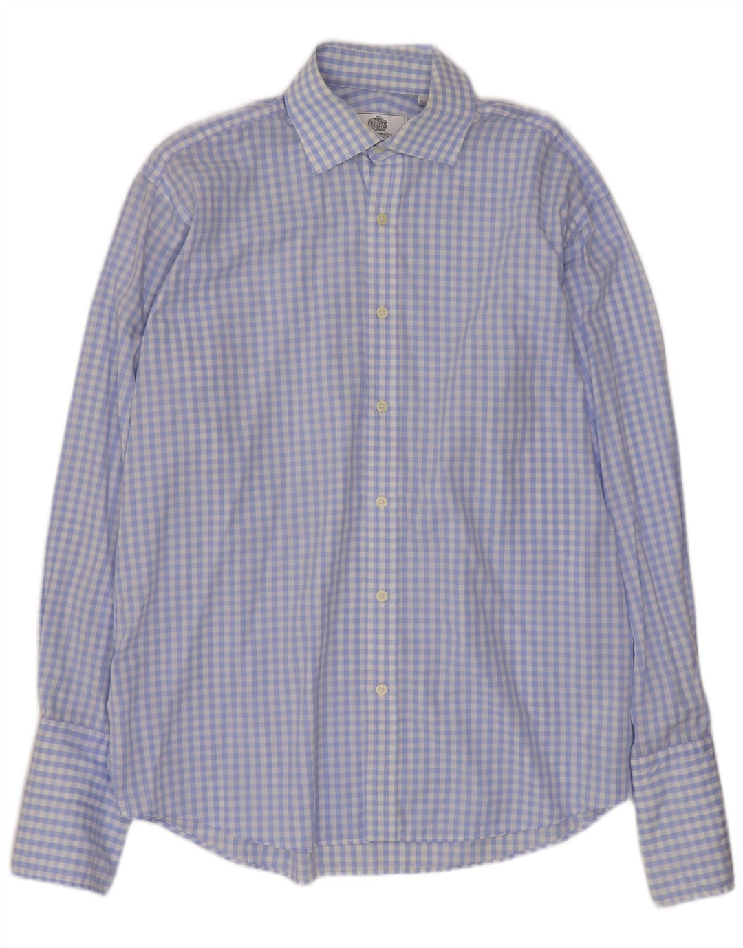 Van Heusen Camisa para hombre Talla 41 16 Algodón a cuadros azul grande