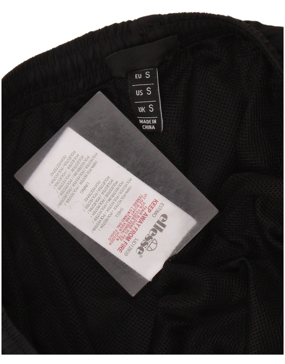 ELLESSE Hombre Pantalones De Chándal Gráfico Joggers Pequeño Poliéster Negro