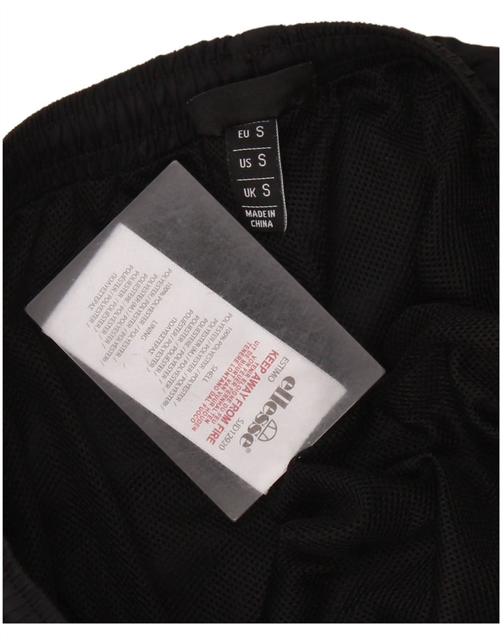 ELLESSE Hombre Pantalones De Chándal Gráfico Joggers Pequeño Poliéster Negro