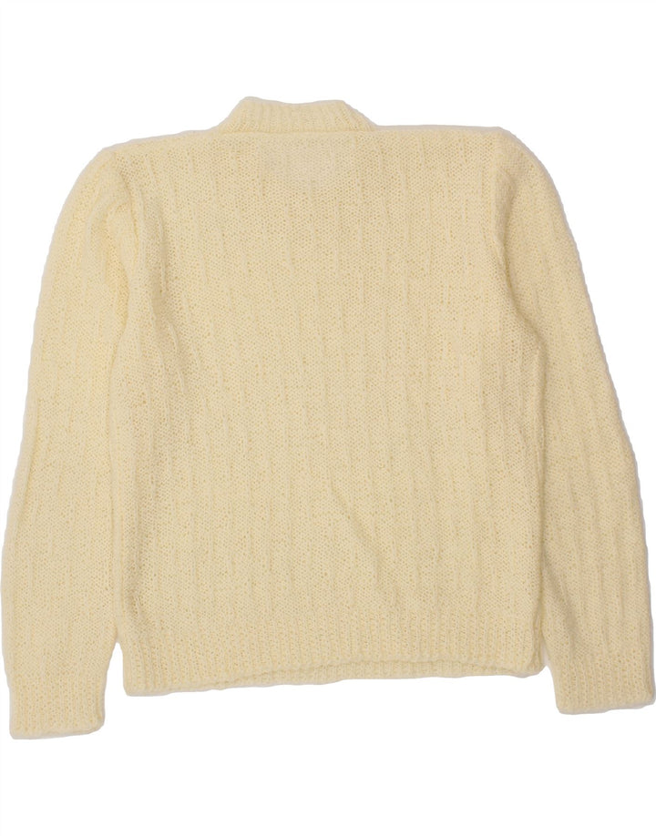 VINTAGE Womens Crew Neck Jumper Sweater UK 12 Medium Beige Vintage Vintage and Second-Hand Vintage from Messina Hembry 