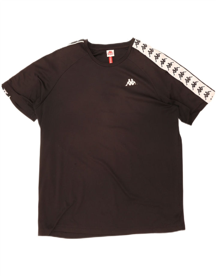 Kappa Hombre Camiseta Gráfica Top 2XL Negro Colorblock Poliéster