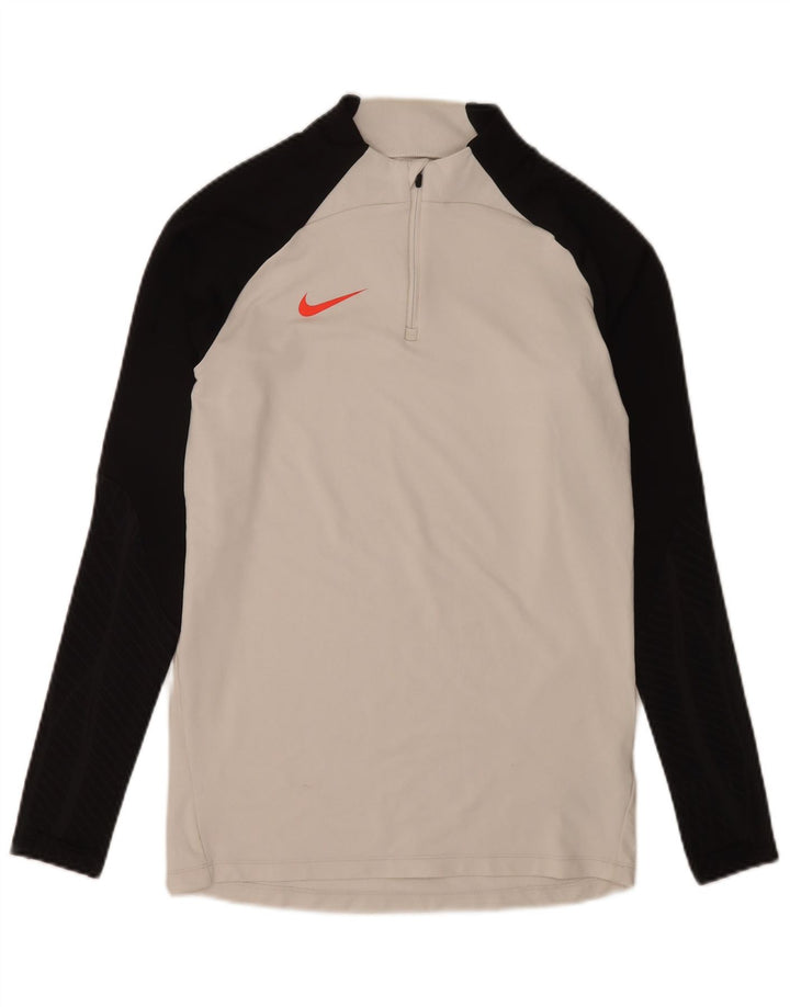 Nike Dri Fit - Chándal con cuello y cremallera para hombre, talla pequeña, color blanco
