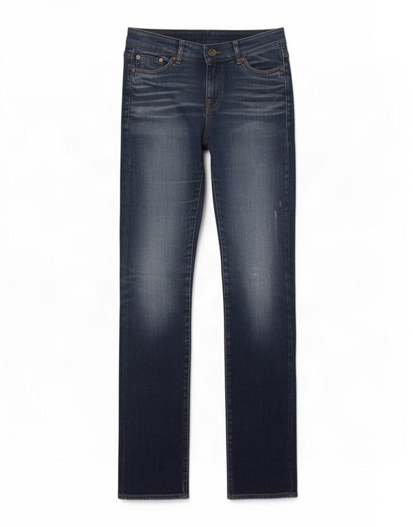 Zara Jeans Slim Desgastados para Mujer EU 38 Small W28 L33 Azul Marino Algodón