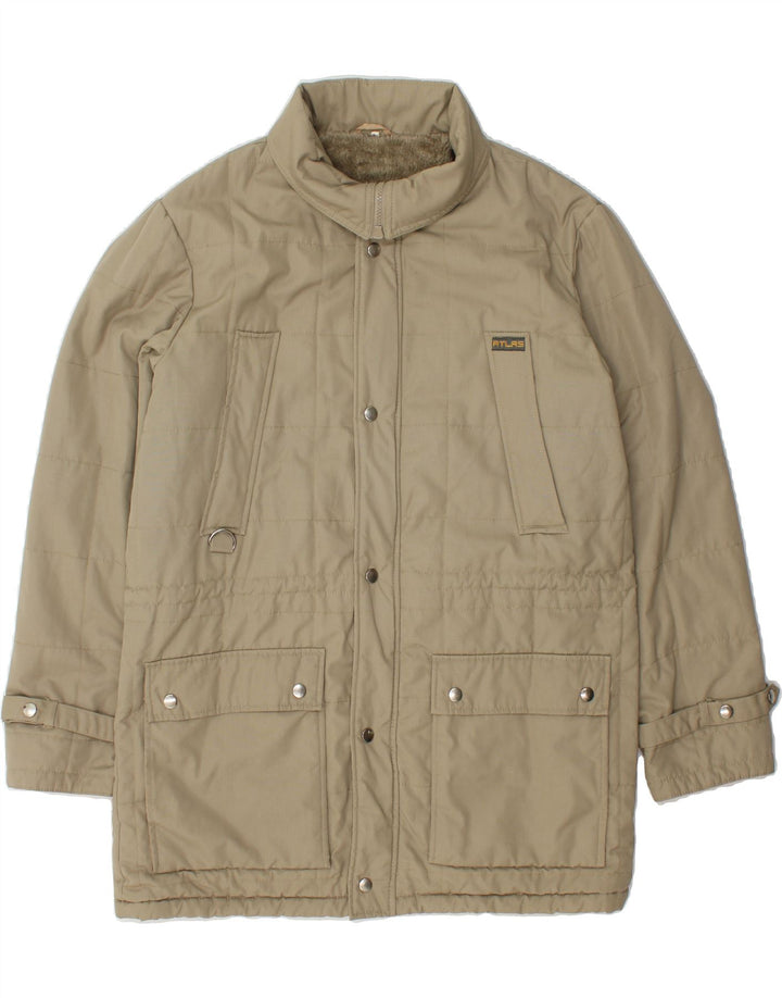 ATLAS FOR MEN Mens Sherpa Windbreaker Jacket IT 48 Medium Beige Polyester Vintage Atlas For Men and Second-Hand Atlas For Men from Messina Hembry 