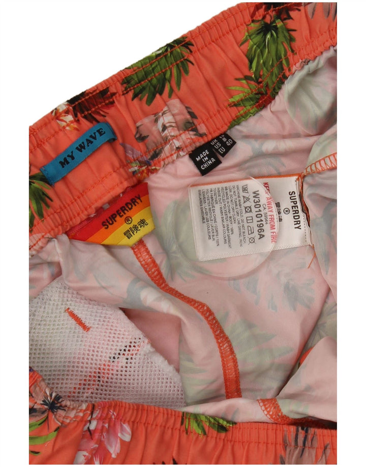 Superdry Bañador Corto Para Mujer UK 42 Poliéster Floral Rosa Mediano