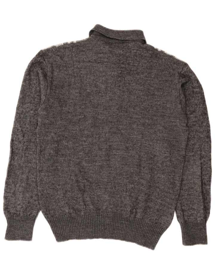 Rinaldi Jersey tipo polo con cuello tipo polo para hombre gris medio Argyle/lana de diamante