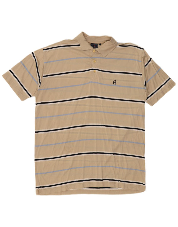 CONTE OF FLORENCE Polo Hombre XL Algodón Rayas Beige