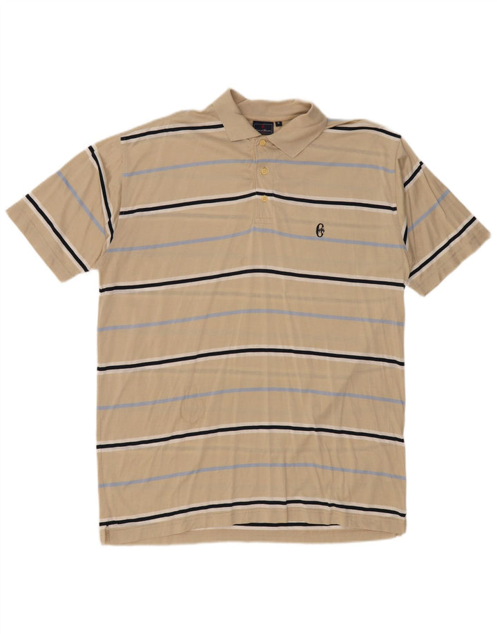 CONTE OF FLORENCE Polo Hombre XL Algodón Rayas Beige