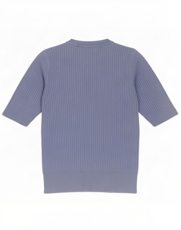 Marks & Spencer Jersey de Cuello Redondo para Mujer UK 8 Small Azul