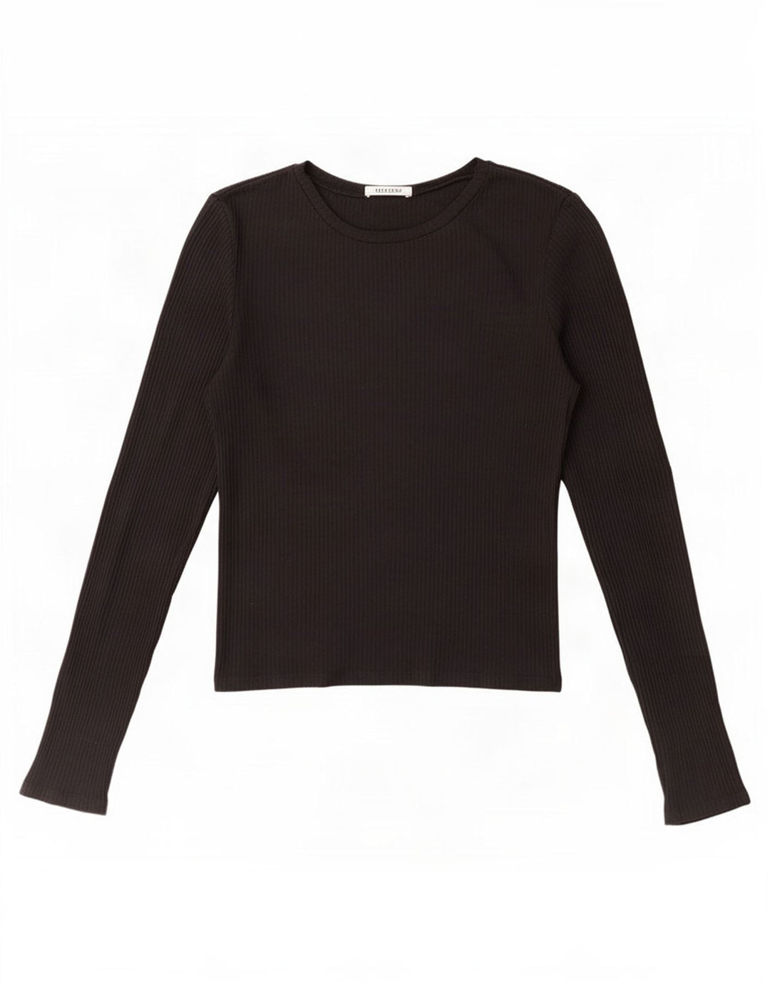 Zara Mujer Crop Top Manga Larga UK 44 Grande Negro