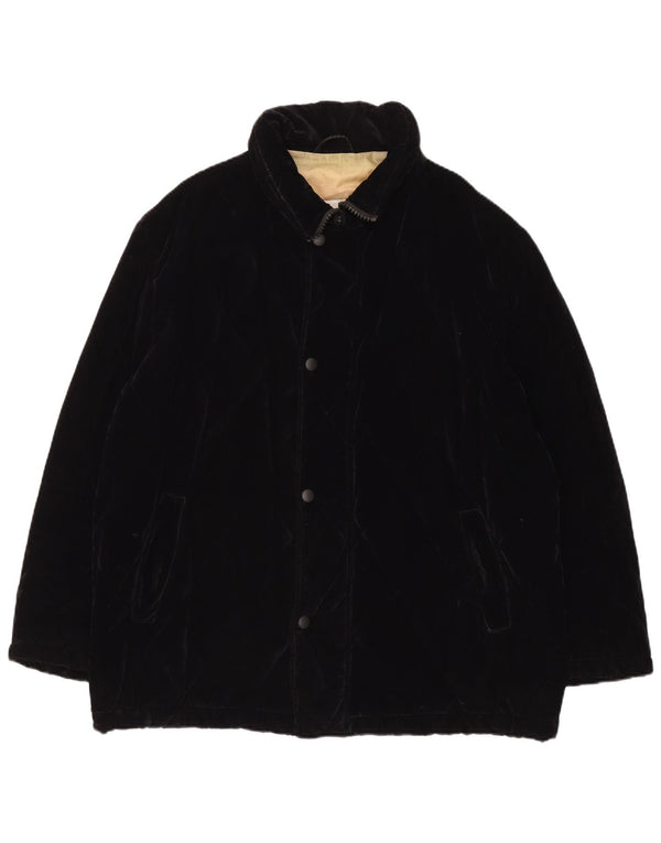 Trussardi Chaqueta cortavientos acolchada para hombre IT 54 2XL Algodón negro