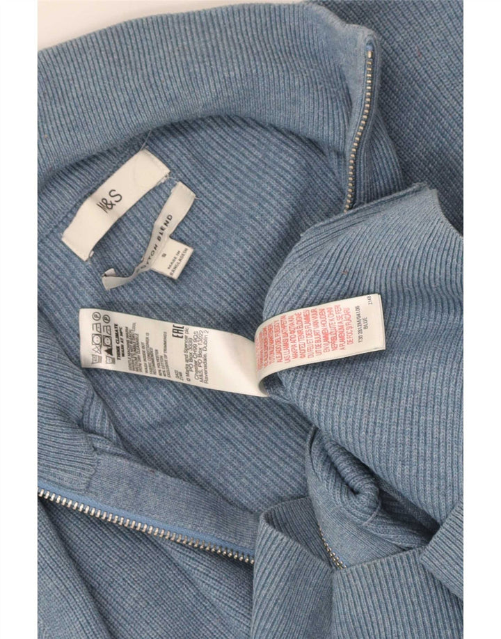 Marks & Spencer Suéter tipo cárdigan con cremallera completa para hombre Poliéster azul pequeño