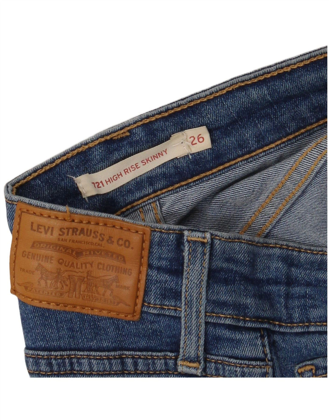 Vaqueros Levi's 721 De Tiro Alto Para Mujer W26 L27 Azul