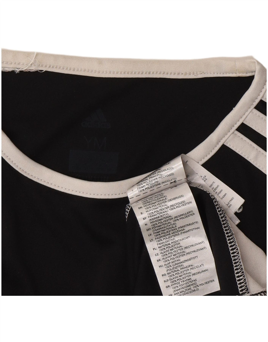 Adidas Camiseta para niño Top 11-12 años Mediano Negro Colorblock Poliéster